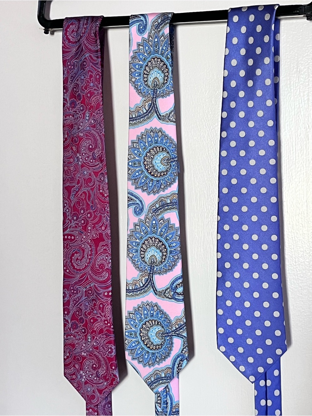 Men's Paisley & Floral Silk Tie Set - Pink, Blue, Purple
